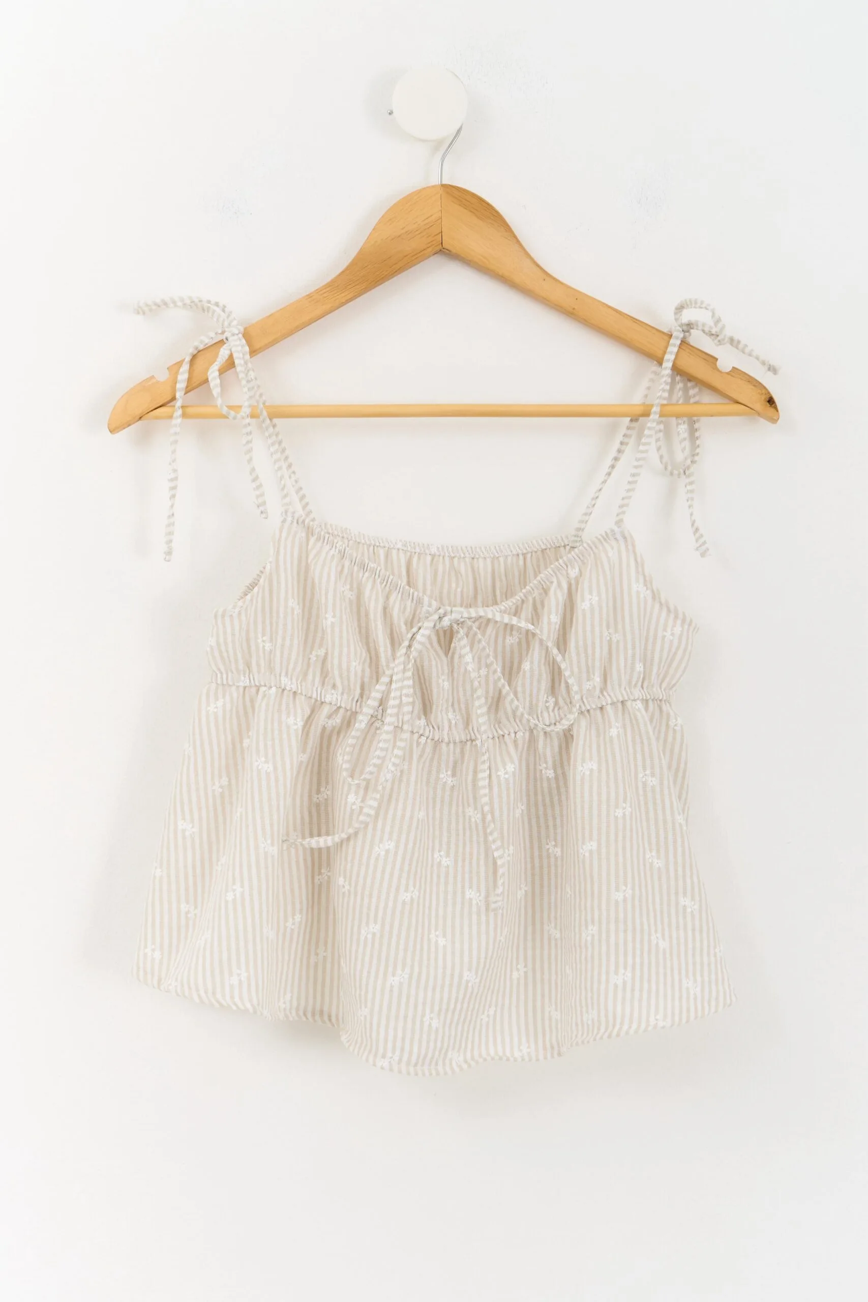 MUSCULOSA RAYADO BORDADO NUDOS - Imagen 6