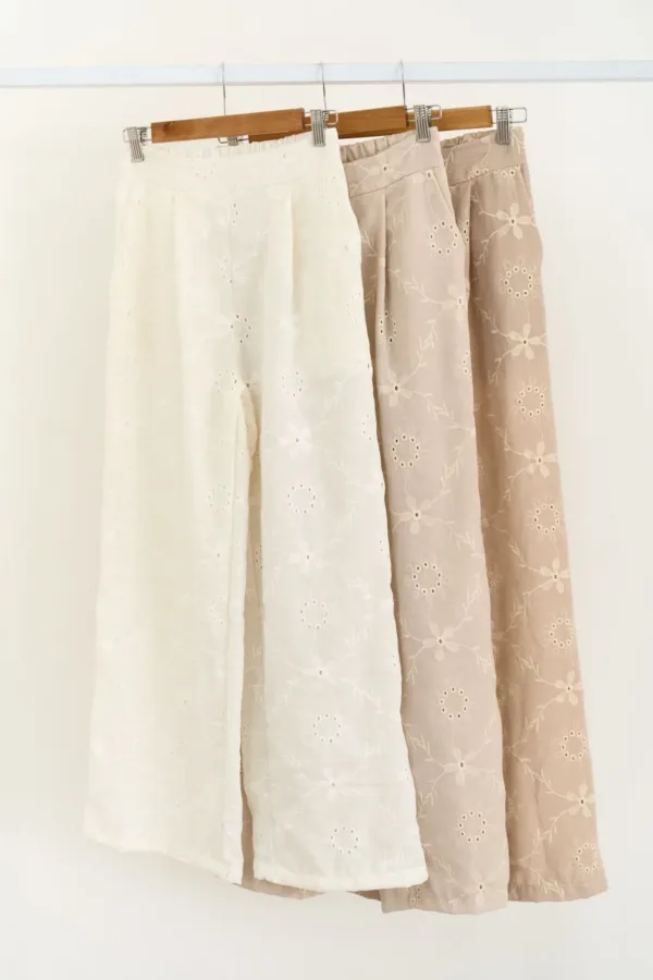 PANTALON LINO BRODERIE