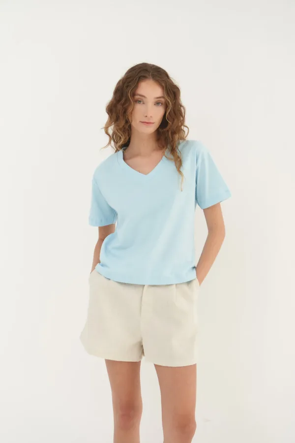 REMERA ALGODON CUELLO V